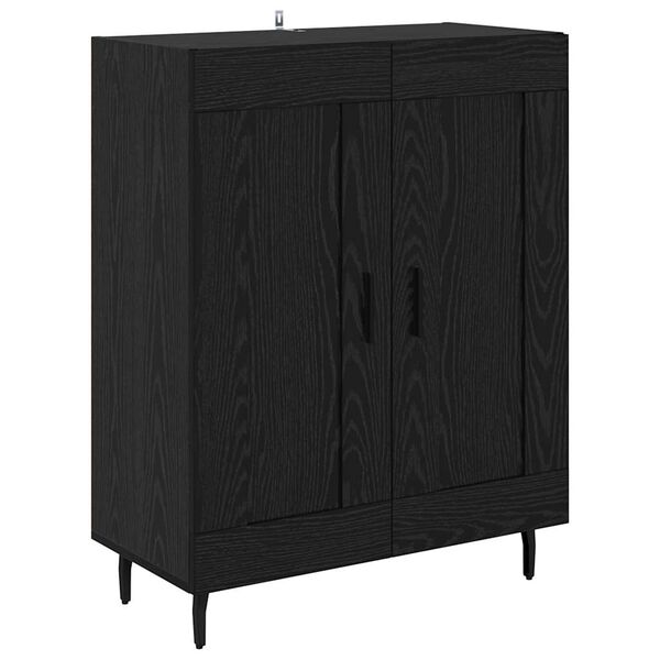 vidaXL Sideboard Sort eg 69,5 x 34 x 90 cm Ingeni&oslash;rt tr&aelig; og jern