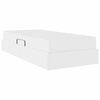 vidaXL Seng med opbevaring og madras med madras 2 pcs Hvid L&aelig;der