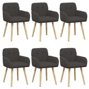 vidaXL Spisestole 6 stk. Boucl&eacute; M&oslash;rkegr&aring; 59 x 57 x 85 cm