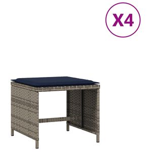 vidaXL haveskamler 4 stk. med hynder 40x40x35 cm polyrattan gr&aring;