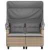 vidaXL 2-personers havesofa med baldakin og skamler polyrattan beige