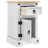 vidaXL Sengebord Corona Hvid 35 x 32,5 x 58 cm Massiv fyrretr&aelig;