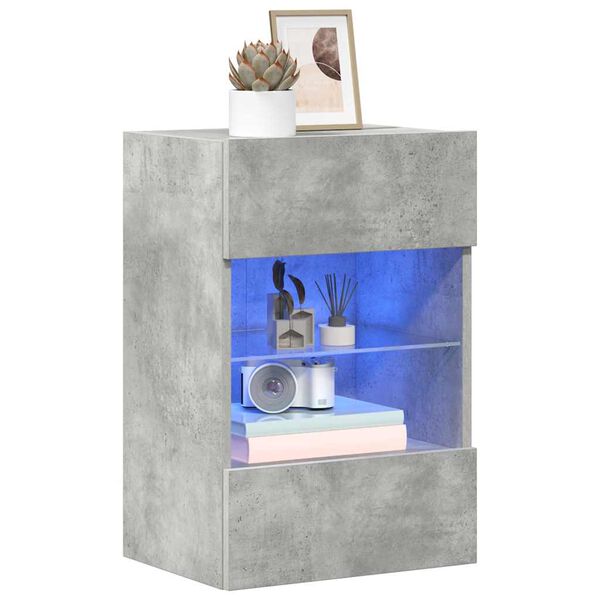 vidaXL v&aelig;gh&aelig;ngte skabe til TV 2 stk. med LED-lys 40x30x60,5 cm betongr&aring;