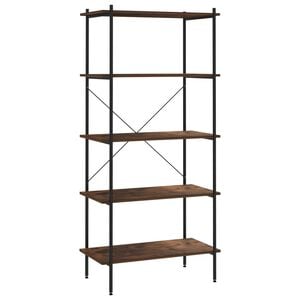 vidaXL reol med 5 hylder 80x40x163 cm sort og naturfarvet