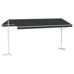 vidaXL Fritst&aring;ende markise 5 x 3 m Polyester Antracit