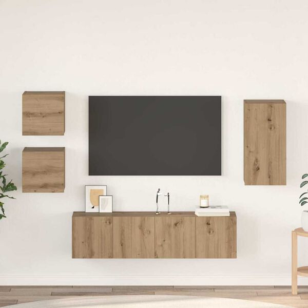 vidaXL TV Skabss&aelig;t 5 pcs artisan eg 30.5 x 30 x 60 cm Konstrueret tr&aelig;