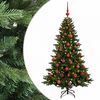 vidaXL Kunstigt juletr&aelig; med julekugle 120 cm 150 LED'er Varm hvid