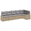 vidaXL Havesofa S&aelig;t med pude 6 pcs Beige Poly rattan