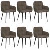 vidaXL Spisestole 6 pcs Faux Suede L&aelig;der M&oslash;rkegr&aring; 59 x 56,5 x 85 cm