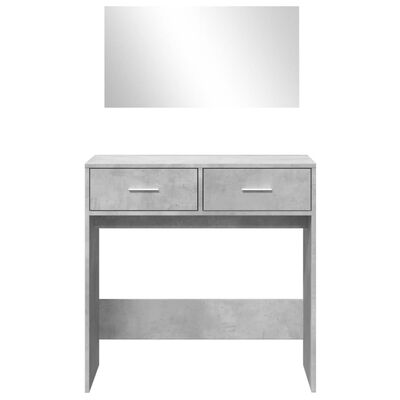 vidaXL makeupbord med spejl 80x39x80 cm betongrå
