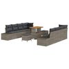vidaXL Havesofa S&aelig;t med pude 11 pcs Gr&aring; polyrattan
