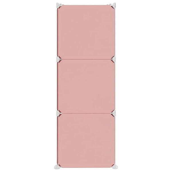 vidaXL opbevaringsreol til børn 6 kubeformede kasser PP lyserød