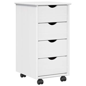 vidaXL Rullende skab 34 x 39 x 65,5 cm Massivt fyrretr&aelig; Hvid