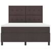 vidaXL Box spring seng med madras med LED M&oslash;rkebrun 140 x 200 cm Stof
