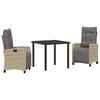 vidaXL Have Spisebordss&aelig;t 3 stk. Beige polyrattan
