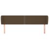 vidaXL sengegavl med kanter 163x23x78/88 cm stof mørkebrun