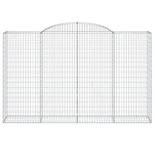 vidaXL buede gabionkurve 8 stk. 300x50x180/200 cm galvaniseret jern