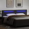 vidaXL LED sengegavl Sort 200 cm Faux l&aelig;der