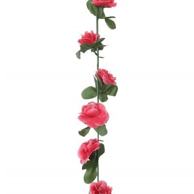 vidaXL kunstige blomsterguirlander 6 stk. 250 cm lys røde forårsroser