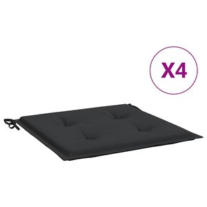 vidaXL hynder til havestol 4 stk. 40x40x4 cm oxfordstof sort