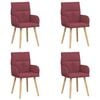 vidaXL Spisestole 4 stk. Stof Vinr&oslash;d 60 x 56 x 93 cm