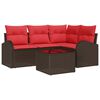 vidaXL Havesofa S&aelig;t 5 stk. Brun polyrattan