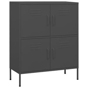 vidaXL opbevaringsskab 80x35x101,5 cm st&aring;l antracitgr&aring;