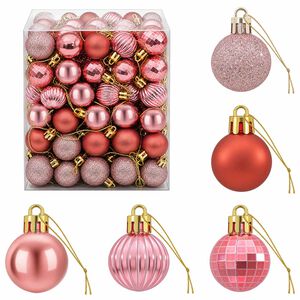 vidaXL Julekugles&aelig;t 150 stk. Lyser&oslash;d og rosa Dia. 3 cm Polystyren