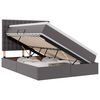 vidaXL Opbevaringsseng med madras Gr&aring; 140 x 190 cm Faux l&aelig;der