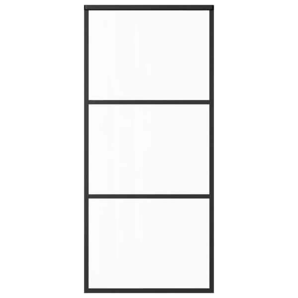 vidaXL skydedør m. monteringssæt 90x205 cm sikkerhedsglas og aluminium