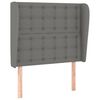 vidaXL sengegavl med kanter 83x23x118/128 cm stof m&oslash;rkegr&aring;