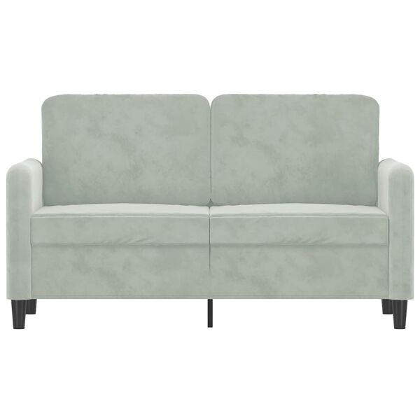 vidaXL 2-personers sofa 120 cm velour lysegr&aring;