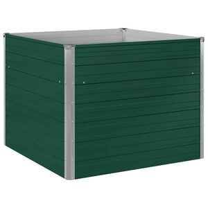 vidaXL h&aelig;vet havekasse 100 x 100 x 77 galvaniseret st&aring;l gr&oslash;n