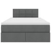 vidaXL Seng med opbevaring og madras med madras M&oslash;rkegr&aring; 120 x 200 cm