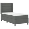 vidaXL LED Box Spring Bed med madras M&oslash;rkegr&aring; 100 x 200 cm Stof