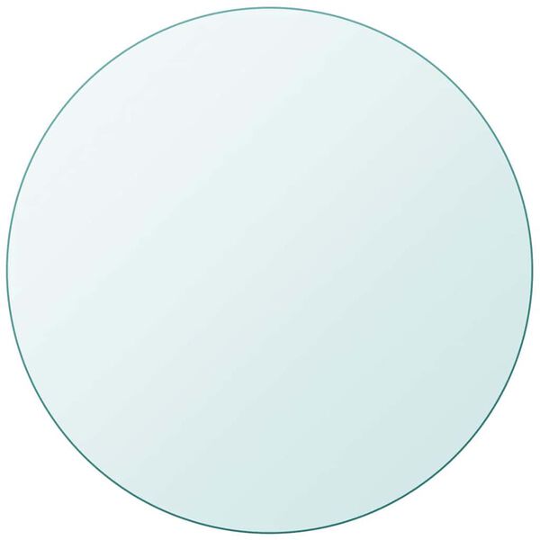 vidaXL bordplade h&aelig;rdet glas rund 500 mm