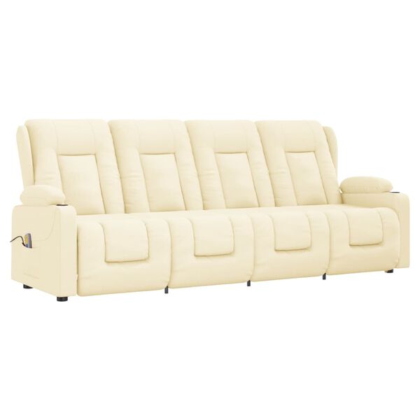 vidaXL 4-personers massagestol med kopholdere kunstlæder cremefarvet