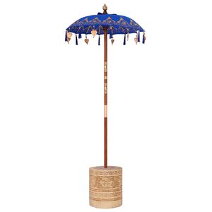 vidaXL Balinesisk parasol med base Bl&aring; 95 x 95 x 260 cm