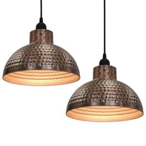 vidaXL loftlamper halvkugle 2 stk. kobberfarvet