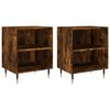 vidaXL sengeborde 2 stk. 40x30x50 cm konstrueret tr&aelig; r&oslash;get egetr&aelig;