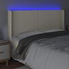 vidaXL sengegavl med LED-lys 203x16x118/128 cm kunstl&aelig;der cremefarvet