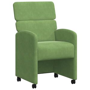 vidaXL Spisebordsstole med hjul 2 stk. Fl&oslash;jl Lysegr&oslash;n 58 x 65 x 98 cm