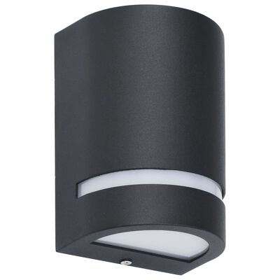 vidaXL udendørs væglamper 2 stk. 35 W halvrund sort