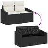 vidaXL Havesofa S&aelig;t 6 pcs Sort polyrattan