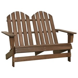 vidaXL 2-personers Adirondack-havestol massivt grantr&aelig; brun