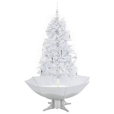 vidaXL juletræ med snefald paraplyfod 170 cm hvid