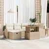 vidaXL Havesofa Sæt 7 pcs Beige polyrattan
