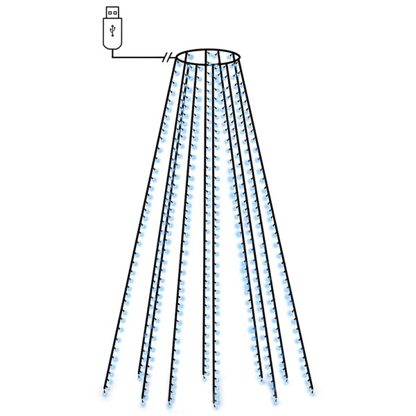 vidaXL lysnet til juletr&aelig; 400 lysdioder 400 cm bl&aring;