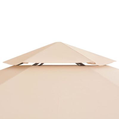 vidaXL havepavillon med baldakin sekskantet beige 323x265 cm