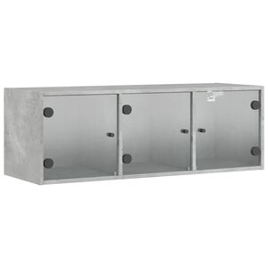 vidaXL skab med glasl&aring;ger 102x37x35 cm betongr&aring;